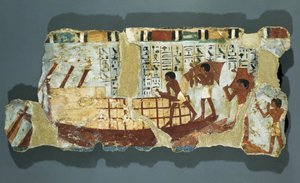 Indlæsning af korn, fra Unsou-graven, East Theben, New Kingdom (vægmaleri)